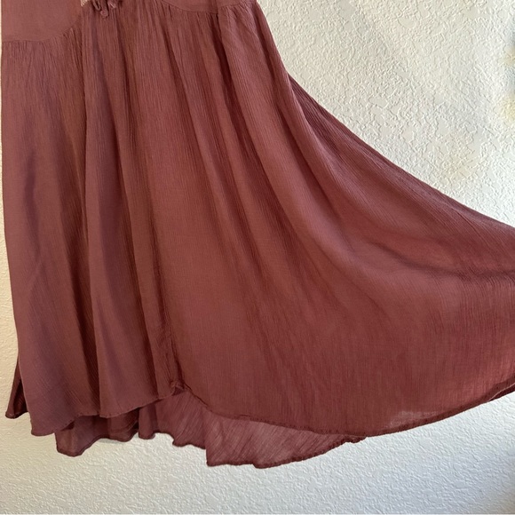 Free People intimately lace corset top adjustable straps, maroon - Picture 4 of 10